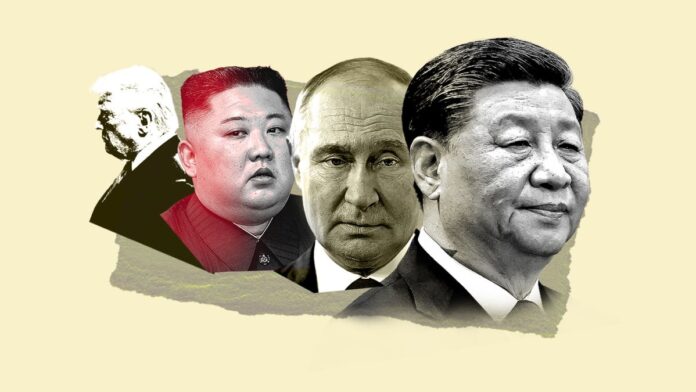 Kim Jong-un Vladimir Putin and Xi Jinping